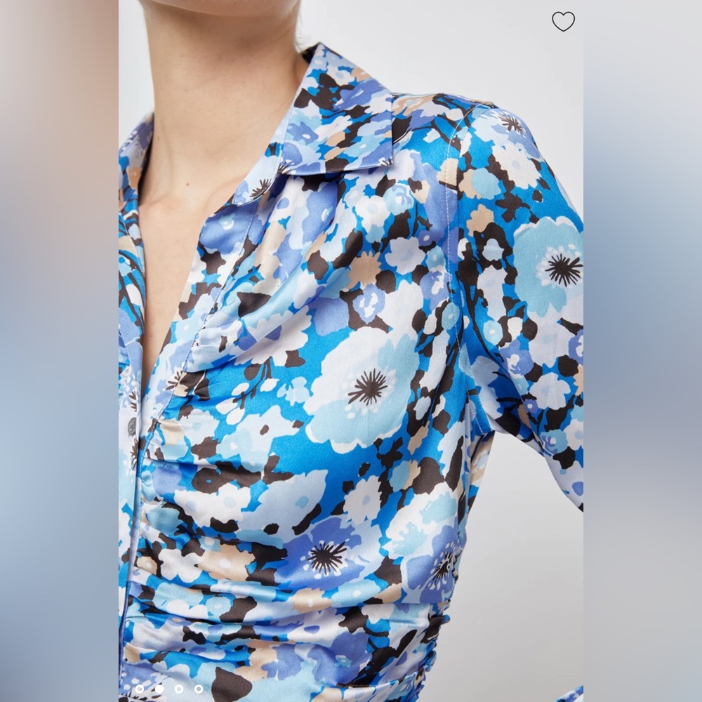 RAILS LISA ZINNIA TOP Floral Ruched Long Sleeve Blouse /Shirt. Fits so well on. - Picture 4 of 12